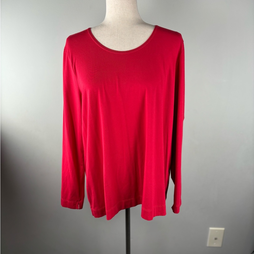 Chico's Ultimate Tee Red Long Sleeve Tunic Chico's Size 3 (XL) Classic